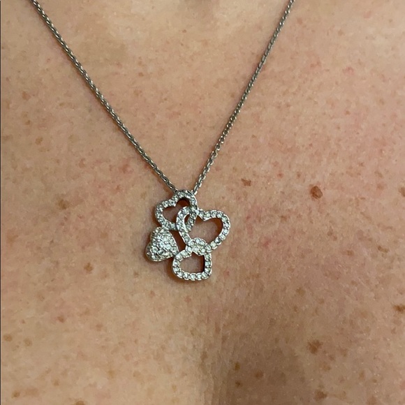 Swarovski Brand Four Hearts Necklace with Crystals - Picture 3 of 5